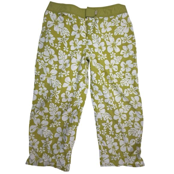 Patagonia Pants - Vintage Patagonia Pataloha Capri Pants Women 12 Green Hawaiian Floral Outdoor